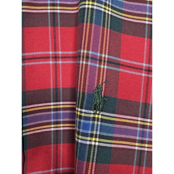 Vintage Polo Ralph Lauren Red Green Plaid Tartan Plaid Button Down Shirt Small - Picture 7 of 16